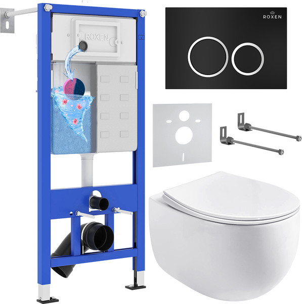 Изображение товара Унитаз подвесной с инсталляцией Roxen StounFix Dual Fresh 964010