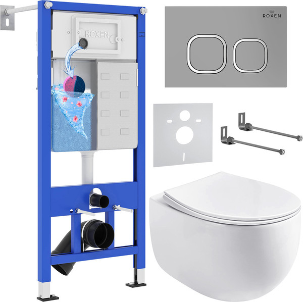 Изображение товара Унитаз подвесной с инсталляцией Roxen StounFix Dual Fresh 964123