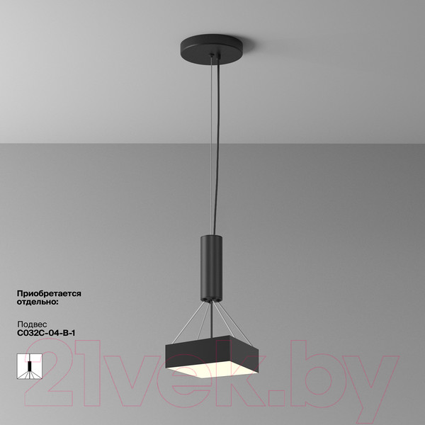 Изображение товара Потолочный светильник Maytoni Zon C032CL-24W3K-SQ-B
