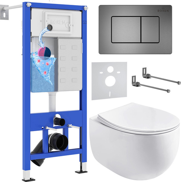Изображение товара Унитаз подвесной с инсталляцией Roxen StounFix Dual Fresh 964215