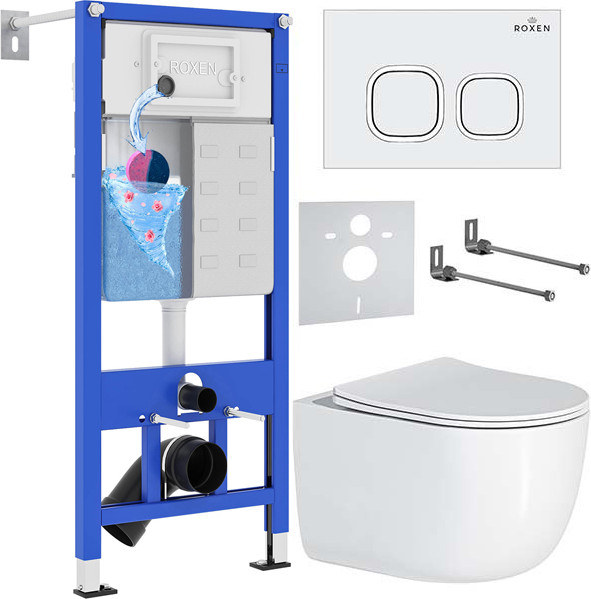 Изображение товара Унитаз подвесной с инсталляцией Roxen StounFix Dual Fresh 964425