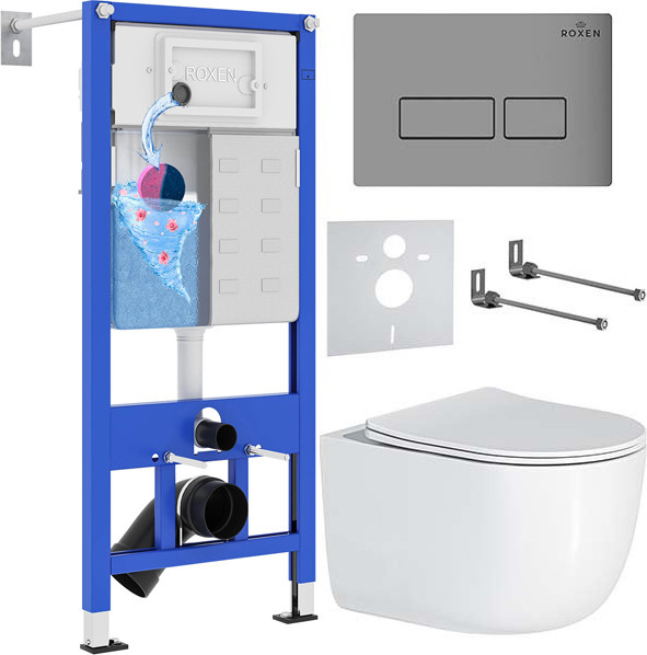 Изображение товара Унитаз подвесной с инсталляцией Roxen StounFix Dual Fresh 964538