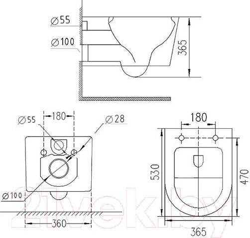 Изображение товара Унитаз подвесной с инсталляцией Roxen StounFix Dual Fresh 964590