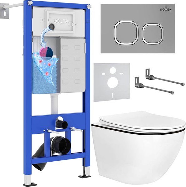 Изображение товара Унитаз подвесной с инсталляцией Roxen StounFix Dual Fresh 964715