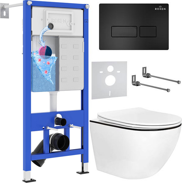 Изображение товара Унитаз подвесной с инсталляцией Roxen StounFix Dual Fresh 964755