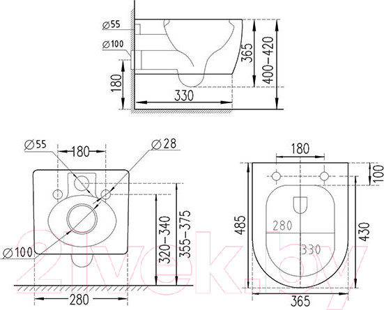 Изображение товара Унитаз подвесной с инсталляцией Roxen StounFix Dual Fresh 964755