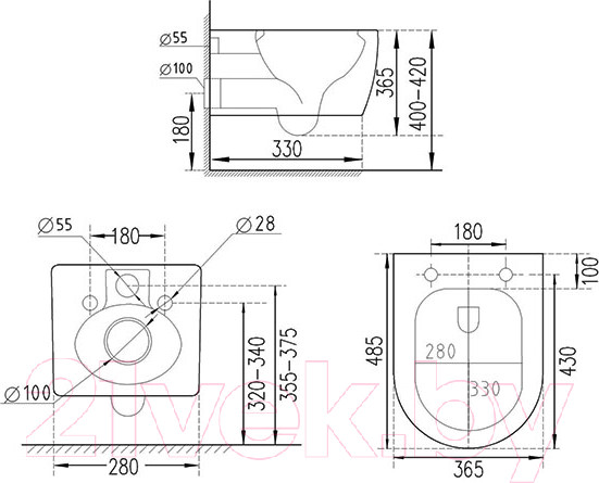 Изображение товара Унитаз подвесной с инсталляцией Roxen StounFix Dual Fresh 964862