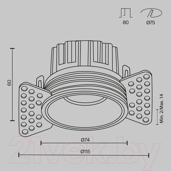 Изображение товара Точечный светильник Maytoni Round DL058-12W3K-TRS-BS