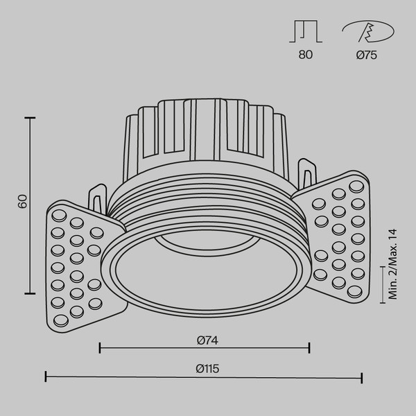 Изображение товара Точечный светильник Maytoni Round DL058-12W3K-TRS-BS