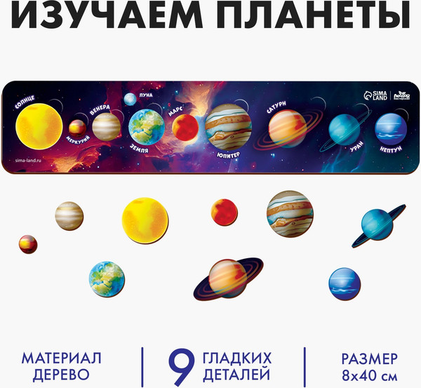 Изображение товара Развивающий игровой набор Лесная мастерская Рамка-вкладыш Солнечная система / 10181978