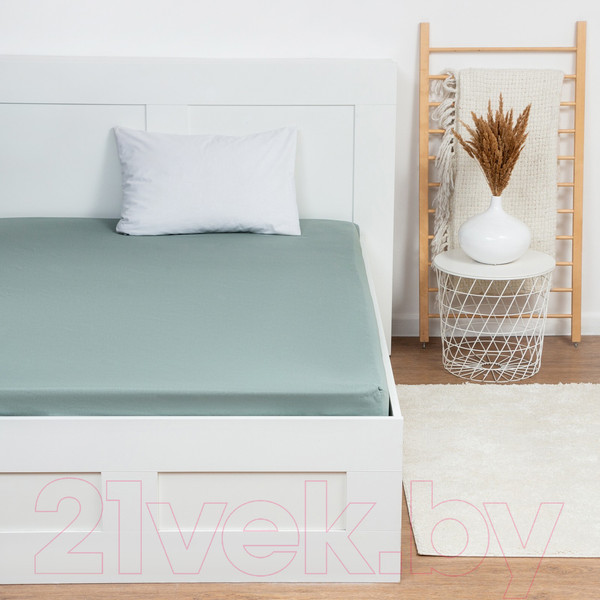 Изображение товара Простыня Этель 9046095 (серый/зеленый)