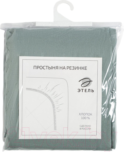 Изображение товара Простыня Этель 9046096 (серый/зеленый)