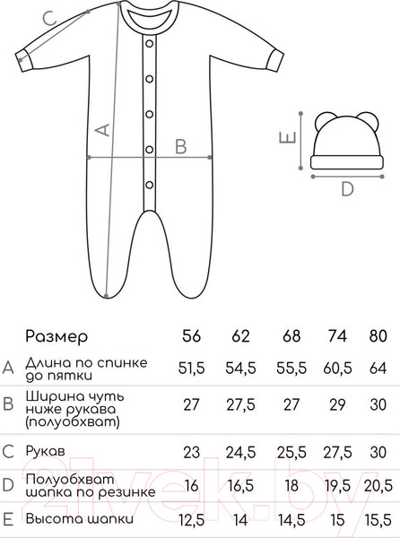 Изображение товара Комплект одежды для малышей Amarobaby Nature / AB-OD23-3101N/0587-74 (оранжевый/морковки, р.74-80)