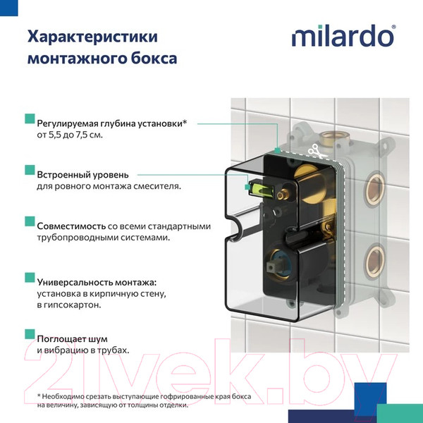 Изображение товара Душевая система со смесителем Milardo Rora RORSB03M68