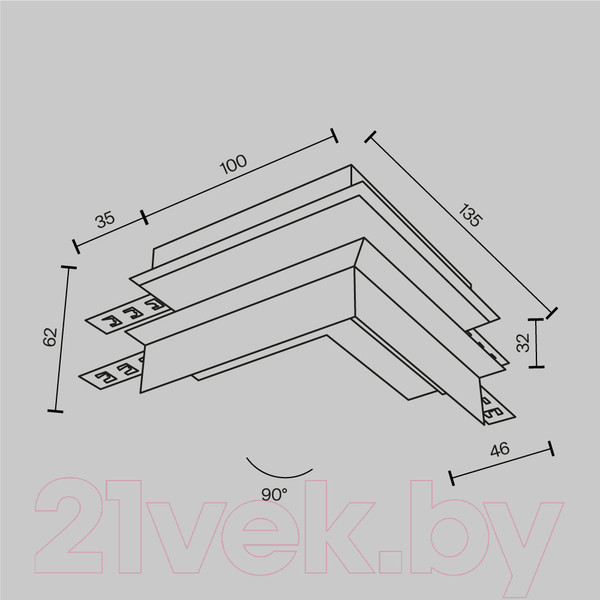 Изображение товара Соединитель профилей для шинопровода Maytoni Accessories For Tracks Exility TRA34CO-42W
