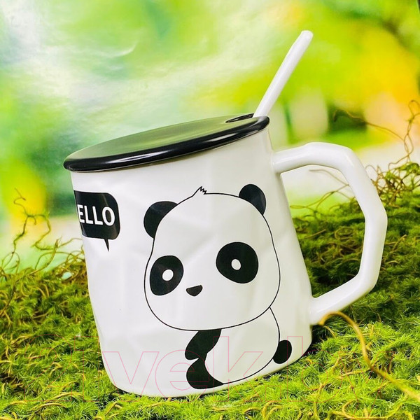 Изображение товара Кружка с ложкой Lenardi 315-042 (с крышкой)