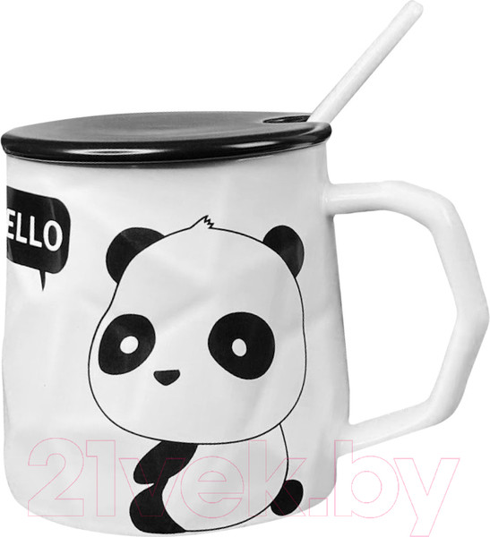 Изображение товара Кружка с ложкой Lenardi 315-042 (с крышкой)