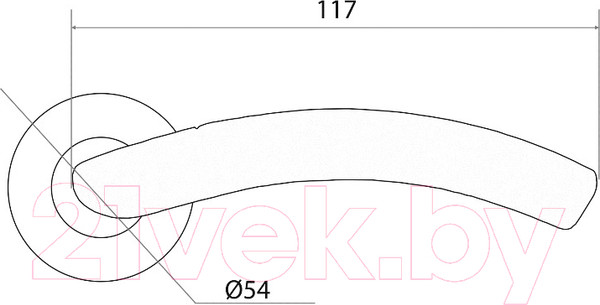 Изображение товара Ручка дверная Trodos 106 серия 08 (хром)