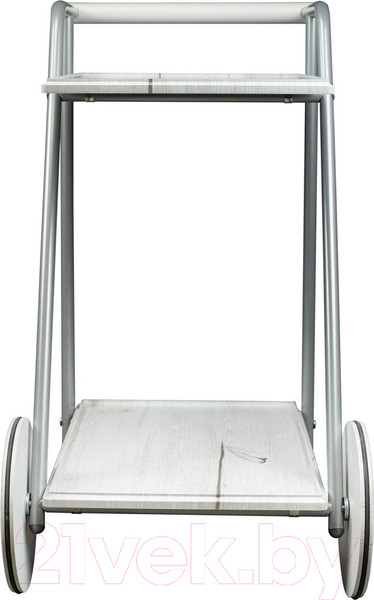 Изображение товара Сервировочный столик Мебелик Оди (металлик/белый/дуб дымчатый)