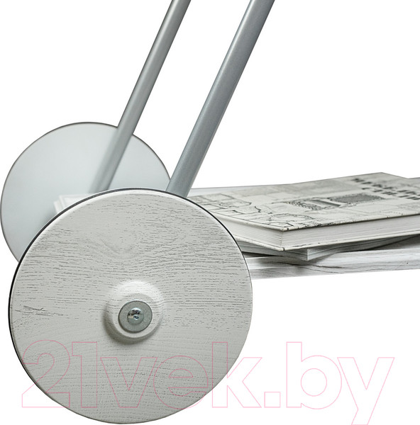 Изображение товара Сервировочный столик Мебелик Оди (металлик/белый/дуб дымчатый)