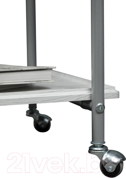 Изображение товара Сервировочный столик Мебелик Оди (металлик/белый/дуб дымчатый)