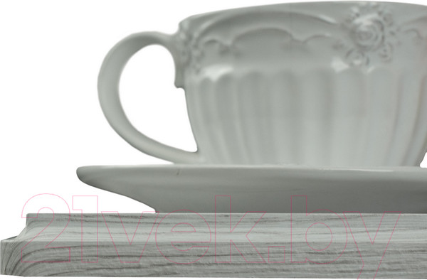 Изображение товара Сервировочный столик Мебелик Оди (металлик/белый/дуб дымчатый)