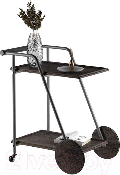 Изображение товара Сервировочный столик Мебелик Оди (металлик/эбеновое дерево/дуб маррон)