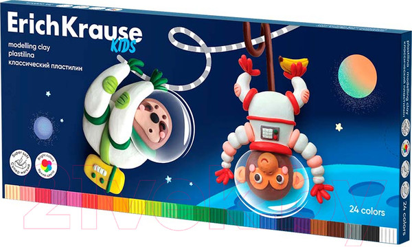 Изображение товара Пластилин Erich Krause Kids Классический. Space Animals / 61335 (24цв)
