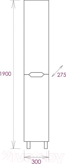 Изображение товара Шкаф-пенал для ванной Onika Айленд 30 / 403082 (белый)