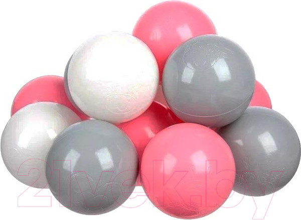 Изображение товара Шары для сухого бассейна Соломон 3654487 (30шт, розовый/белый/серый)