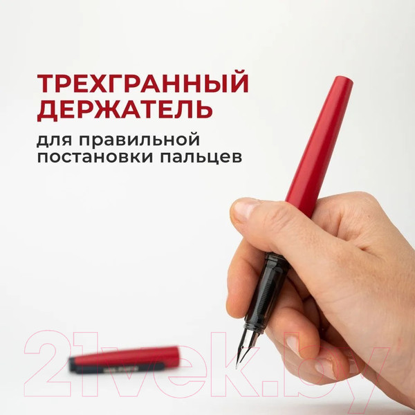 Изображение товара Ручка перьевая Малевичъ С конвертером + два картриджа / 196414 (красный)