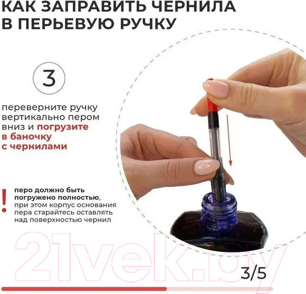 Изображение товара Ручка перьевая Малевичъ С конвертером + два картриджа / 196414 (красный)