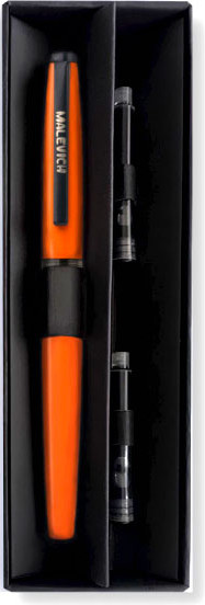 Изображение товара Ручка перьевая Малевичъ С конвертером + два картриджа / 196416 (мандарин)