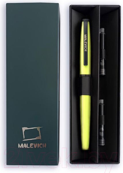 Изображение товара Ручка перьевая Малевичъ С конвертером + два картриджа / 196421 (зеленая мята)