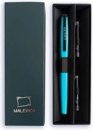 Изображение товара Ручка перьевая Малевичъ С конвертером + два картриджа / 196424 (бирюзовый)