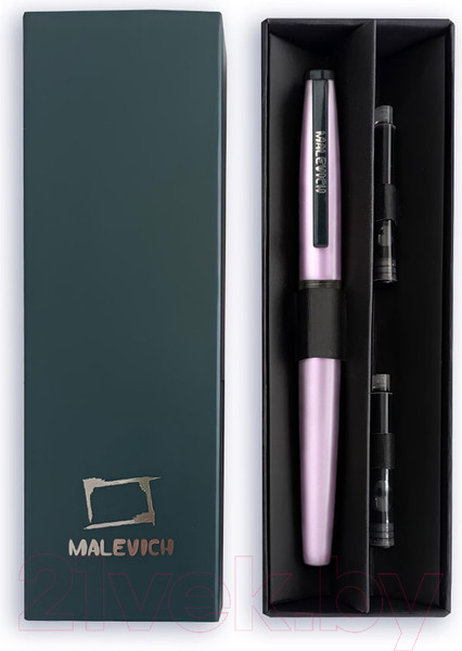 Изображение товара Ручка перьевая Малевичъ С конвертером + два картриджа / 196427 (сиреневый перламутр)