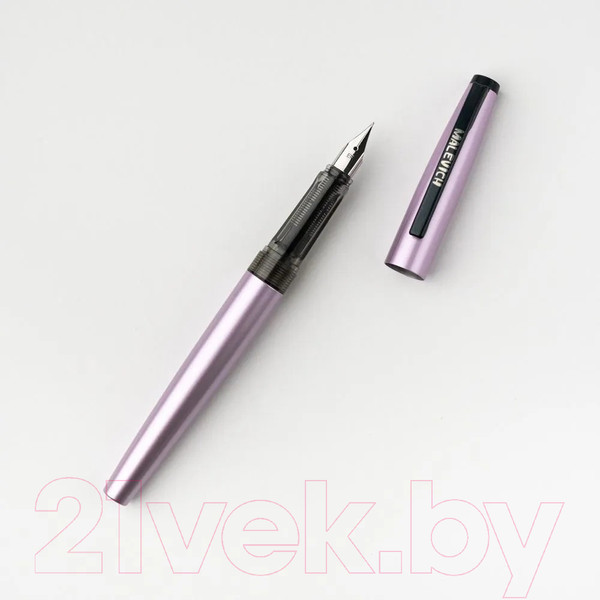 Изображение товара Ручка перьевая Малевичъ С конвертером + два картриджа / 196427 (сиреневый перламутр)