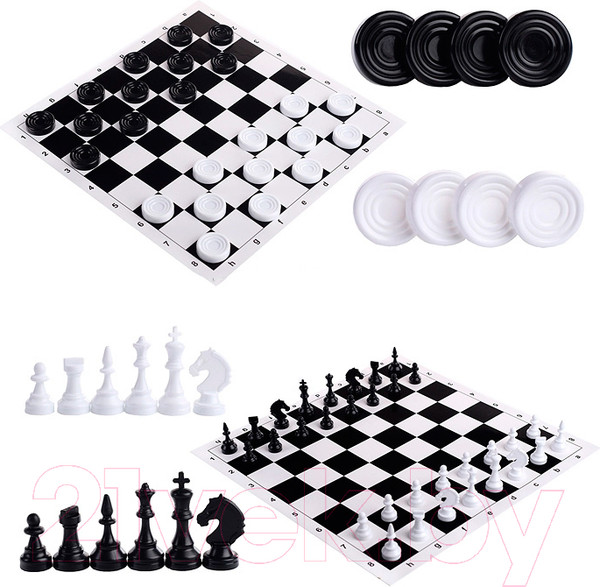 Изображение товара Набор настольных игр Русский стиль Шашки. Шахматы. Бум цена / 07154