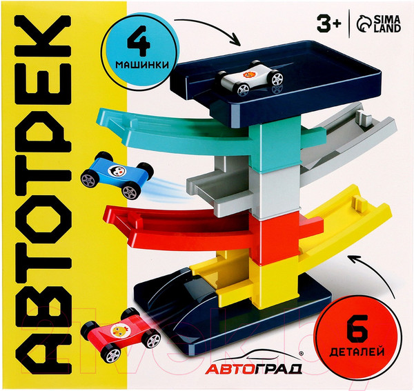 Изображение товара Автотрек Автоград Гонки по склону с 4 машинками 6875 / 7069560