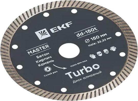 Изображение товара Отрезной диск алмазный EKF Turbo dd-150t