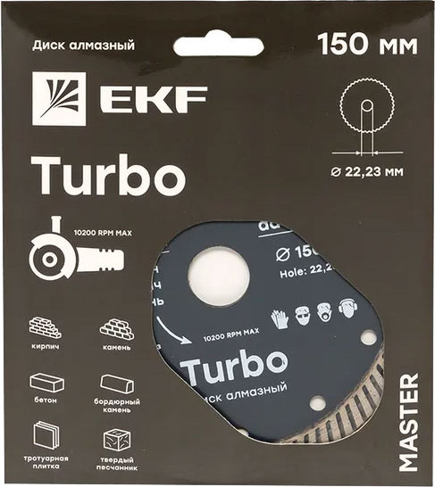 Изображение товара Отрезной диск алмазный EKF Turbo dd-150t