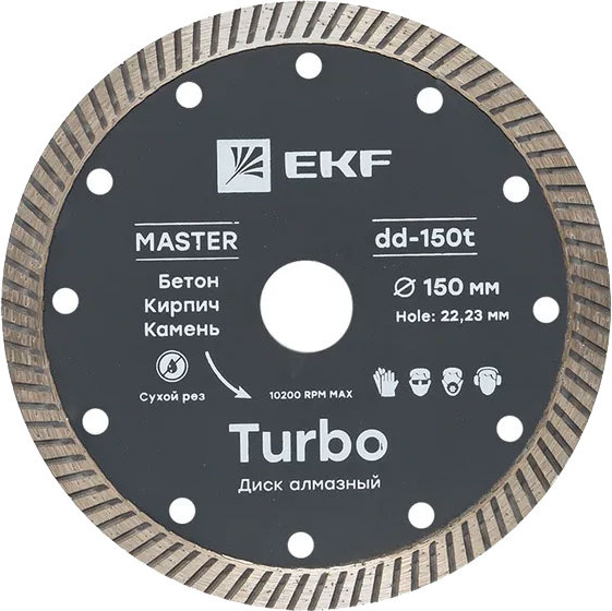 Изображение товара Отрезной диск алмазный EKF Turbo dd-150t