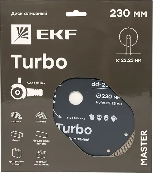 Изображение товара Отрезной диск алмазный EKF Алмазный Turbo dd-230t