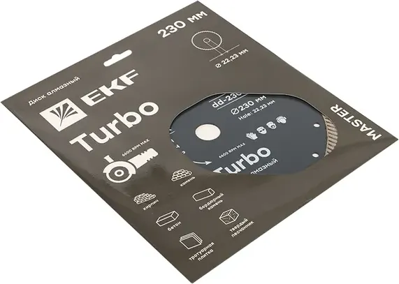 Изображение товара Отрезной диск алмазный EKF Алмазный Turbo dd-230t