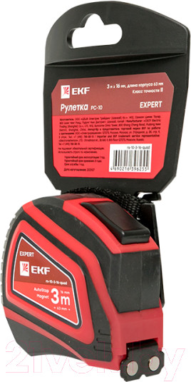 Изображение товара Рулетка EKF Expert РС-10 Autostop Магнит / rs-10-3-16-quad (16ммx3м)