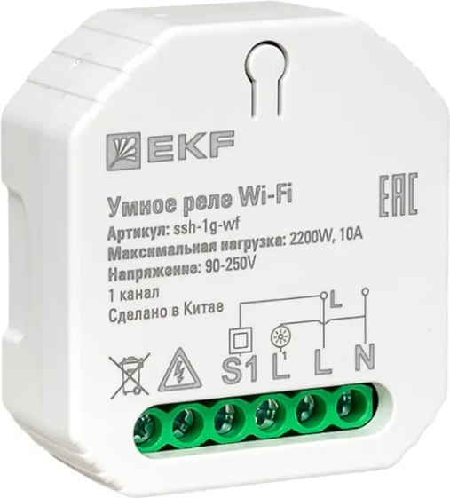 Изображение товара Умное реле EKF Connect Wi-FI 1-канальное / ssh-1g-wf