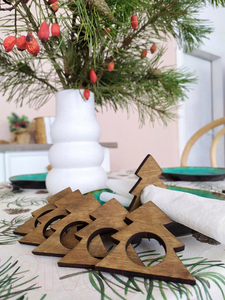 Изображение товара Набор колец для салфеток ОМурМебель Елка (6шт)