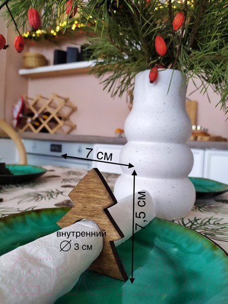 Изображение товара Набор колец для салфеток ОМурМебель Елка (6шт)