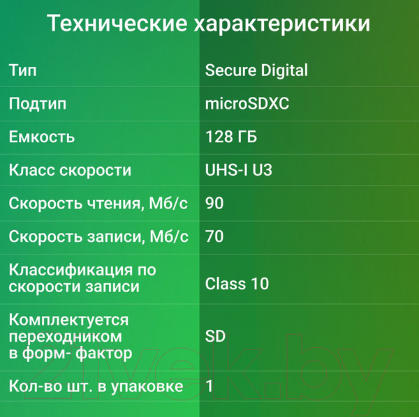 Изображение товара Карта памяти Digma MicroSDXC 128GB CARD30 V30 + adapter / DGFCA128A03