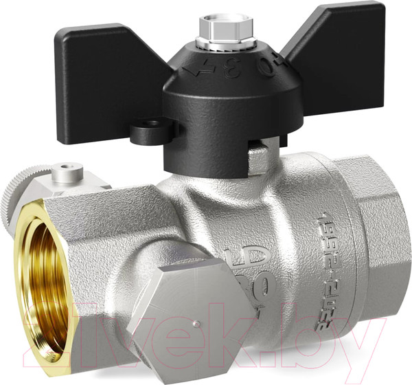 Изображение товара Шаровой кран LD Pride 44.15.В-В.С.Б Ду 15 Ру 40 / LD 44.344.15 (с дренажем и воздухоотводчиком трехходовой)